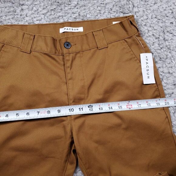 READ PacSun Straight Leg Double Knee Pants Men's 30 x 30 Tan Brown Stretch - Picture 10 of 11